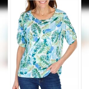 Women's plus size Palm Leaf top